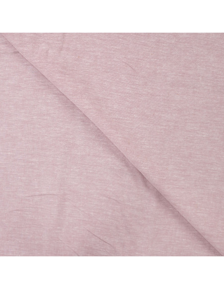 Tissu, Toile Souple Chinée, Rose Poudré, Laize 140 cm, 55% Lin 25% Coton 20% Viscose 165g/m²