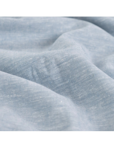Tissu, Toile Souple Chinée, Bleu, Laize 140 cm, 55% Lin 25% Coton 20% Viscose 165g/m²