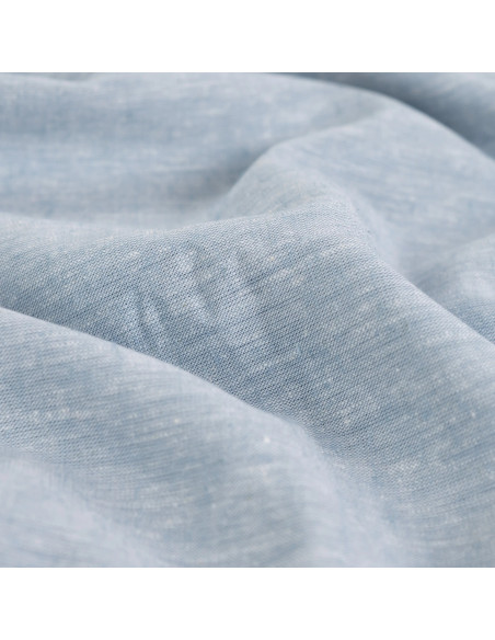 Tissu, Toile Souple Chinée, Bleu, Laize 140 cm, 55% Lin 25% Coton 20% Viscose 165g/m²
