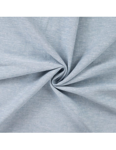 Toile souple lin coton viscose, bleu