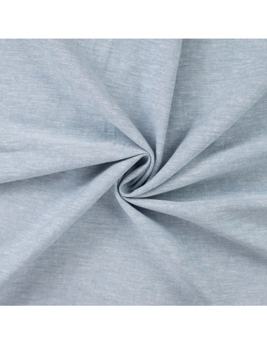 Tissu, Toile Souple Chinée, Bleu, Laize 140 cm, 55% Lin 25% Coton 20% Viscose 165g/m²