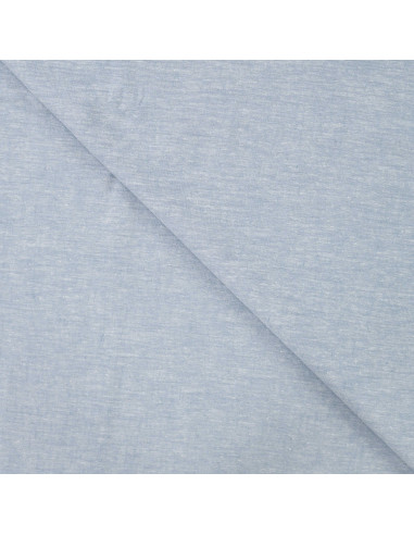 Tissu, Toile Souple Chinée, Bleu, Laize 140 cm, 55% Lin 25% Coton 20% Viscose 165g/m²