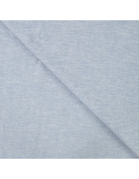 Tissu, Toile Souple Chinée, Bleu, Laize 140 cm, 55% Lin 25% Coton 20% Viscose 165g/m²
