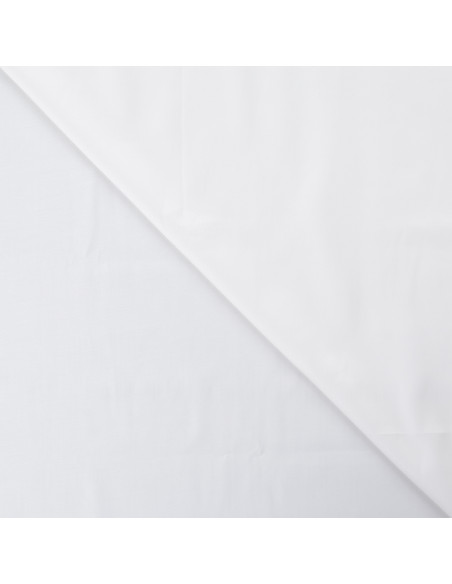 Tissu, Satin de Coton Uni, Blanc, Laize 150 cm, 100% Coton 115g/m²