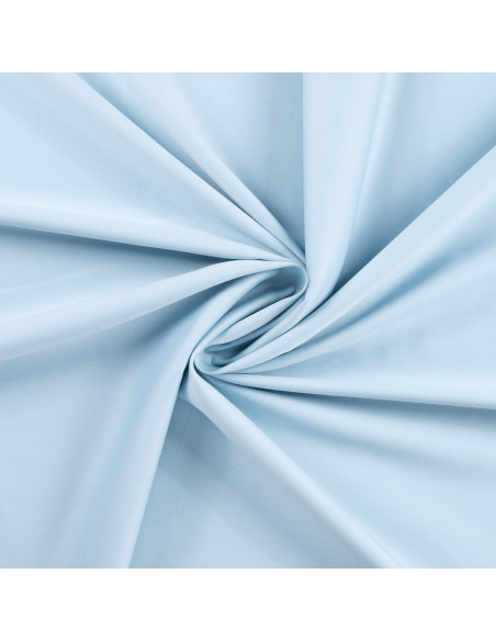 Tissu, Satin de Coton Uni, Bleu Clair, Laize 150 cm, 100% Coton 115g/m²