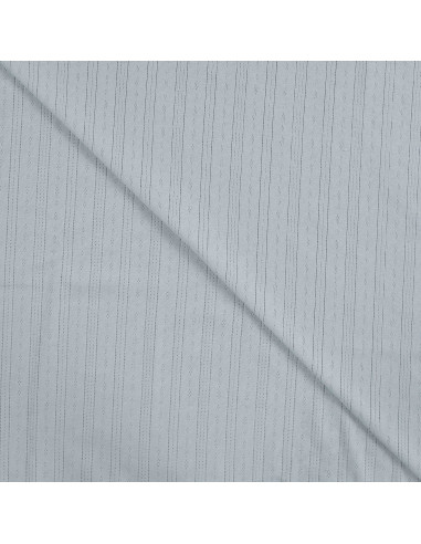 Tissu, Jersey Ajouré Pointelle, Bleu Clair, Laize 145 cm, Coton Stretch