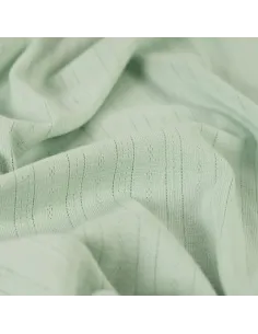 Tissu, Jersey Ajouré Pointelle, Vert Clair, Laize 145 cm, Coton Stretch 2