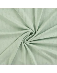 Tissu, Jersey Ajouré Pointelle, Vert Clair, Laize 145 cm, Coton Stretch