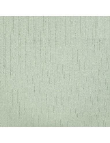 Tissu, Jersey Ajouré Pointelle, Vert Clair, Laize 145 cm, Coton Stretch