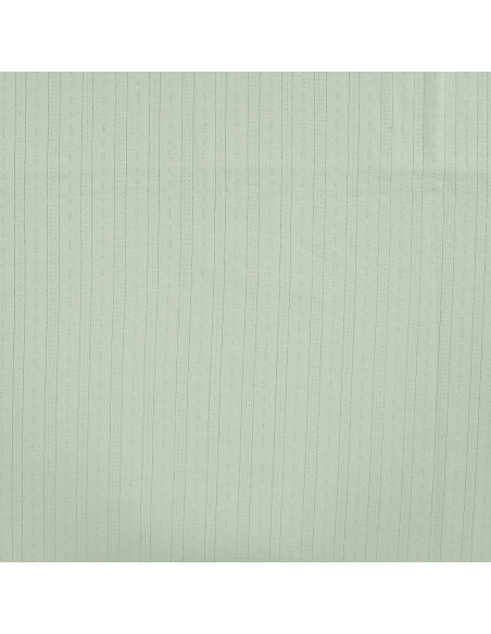 Tissu, Jersey Ajouré Pointelle, Vert Clair, Laize 145 cm, Coton Stretch