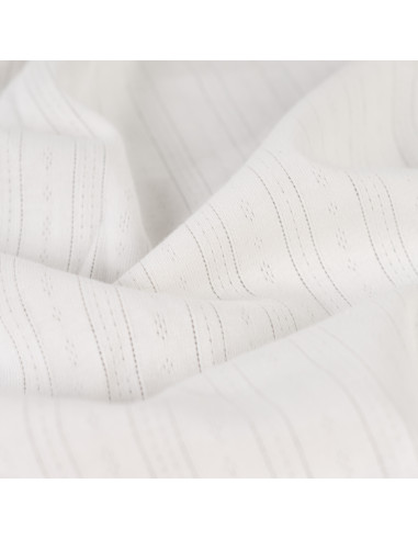 Tissu, Jersey Ajouré Pointelle, Écru, Laize 145 cm, Coton Stretch