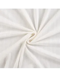 Tissu, Jersey Ajouré Pointelle, Écru, Laize 145 cm, Coton Stretch