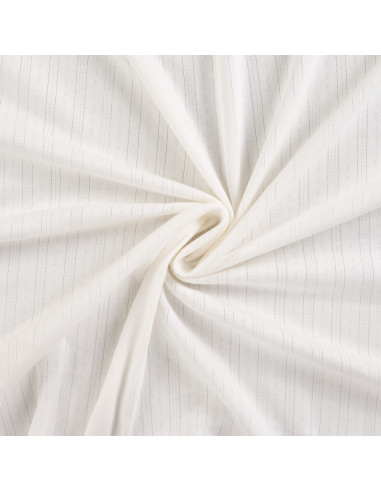 Tissu, Jersey Ajouré Pointelle, Écru, Laize 145 cm, Coton Stretch