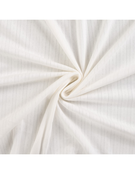 Tissu, Jersey Ajouré Pointelle, Écru, Laize 145 cm, Coton Stretch