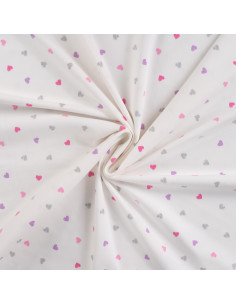 Jersey de coton, coeurs roses & lurex 2