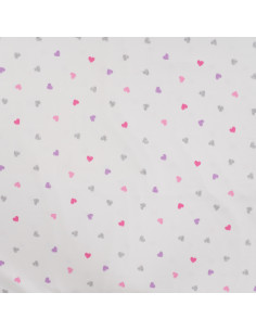 Jersey de coton, coeurs roses & lurex