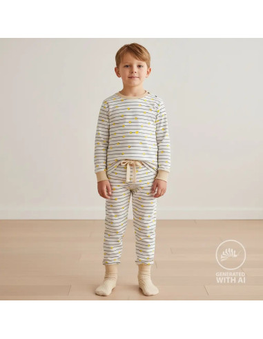 Jersey de coton, rayures et citrons