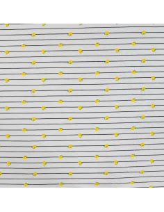 Tissu, Jersey de Coton, Rayures Marine et Citrons, Laize 150 cm, Coton Stretch Oeko-Tex