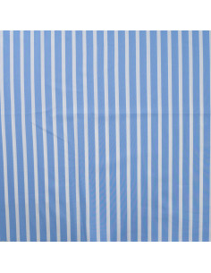 Popeline coton nylon, rayures, bleu