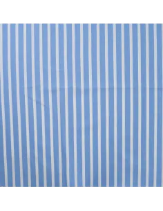Tissu, Popeline Rayures Bâtons, Bleu, Laize 145 cm, Coton Polyamide Spandex 110g/m²