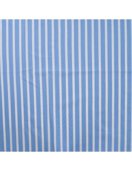 Tissu, Popeline Rayures Bâtons, Bleu, Laize 145 cm, Coton Polyamide Spandex 110g/m²