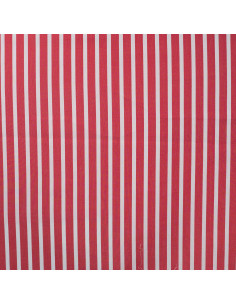 Popeline coton nylon, rayures, rouge