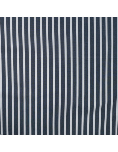 Popeline coton nylon, rayures, marine