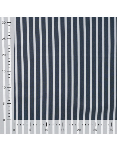 Tissu, Popeline Rayures Bâtons, Marine, Laize 145 cm, 72% Coton 25% Polyamide 3% Spandex 110g/m²
