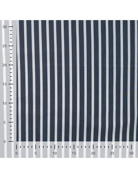 Tissu, Popeline Rayures Bâtons, Marine, Laize 145 cm, 72% Coton 25% Polyamide 3% Spandex 110g/m²