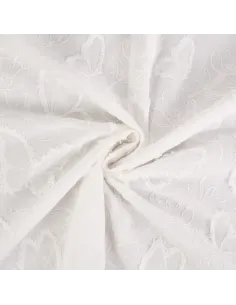 Tissu, Coton Brodé Papillons, Écru, Laize 140 cm, 100% Coton 130g/m² 2