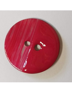 Bouton nacre 2 trous, 28 mm, rouge