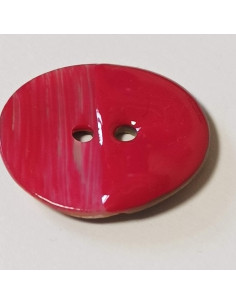 Bouton nacre 2 trous, 28 mm, rouge 2