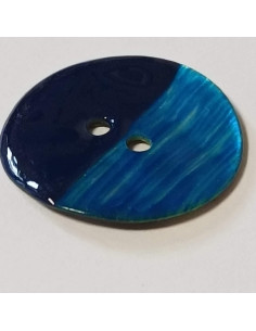 Bouton nacre 2 trous, 28 mm, bleu 2