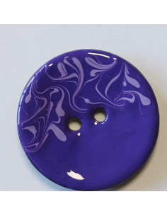 Bouton polyester 2 trous, 30 mm, violet