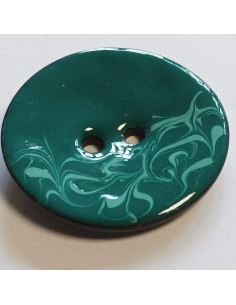 Bouton polyester 2 trous, 30 mm, vert émeraude 2
