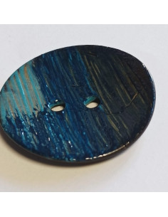 Bouton polyester 2 trous, 30 mm, bleu 2