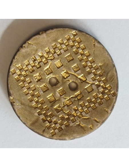 Bouton polyester 2 trous, 35 mm, beige