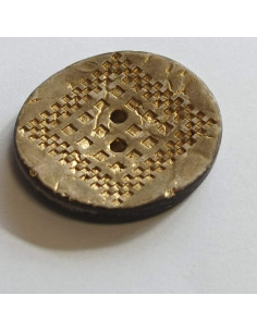 Bouton polyester 2 trous, 35 mm, beige 2