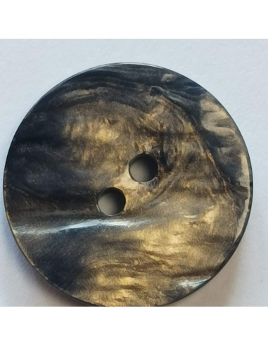 Bouton polyester 2 trous, 33 mm, gris