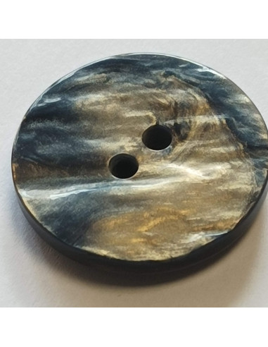 Bouton polyester 2 trous, 33 mm, gris