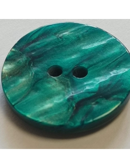 Bouton polyester 2 trous, 23 mm, vert