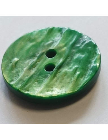 Bouton polyester 2 trous, 23 mm, vert