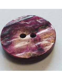 Bouton polyester 2 trous, 23 mm, rose 2