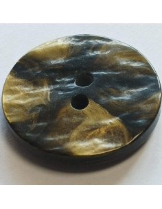 Bouton polyester 2 trous, 23 mm, doré et noir 2