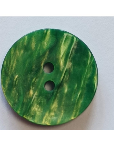 Bouton polyester 2 trous, 20 mm, vert