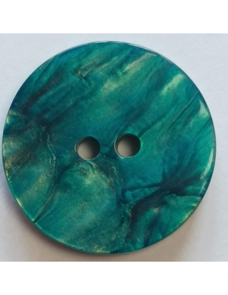 Bouton polyester 2 trous, 20 mm, vert