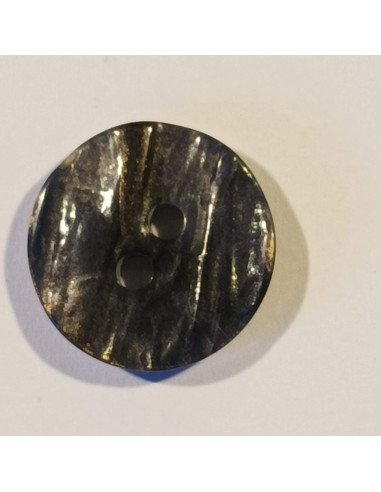 Bouton polyester 2 trous, 20 mm, gris