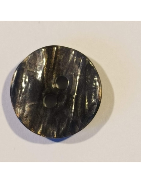 Bouton polyester 2 trous, 20 mm, gris