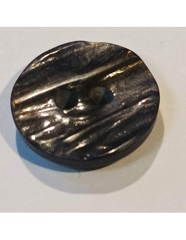 Bouton polyester 2 trous, 20 mm, gris