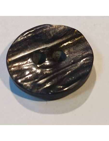 Bouton polyester 2 trous, 20 mm, gris